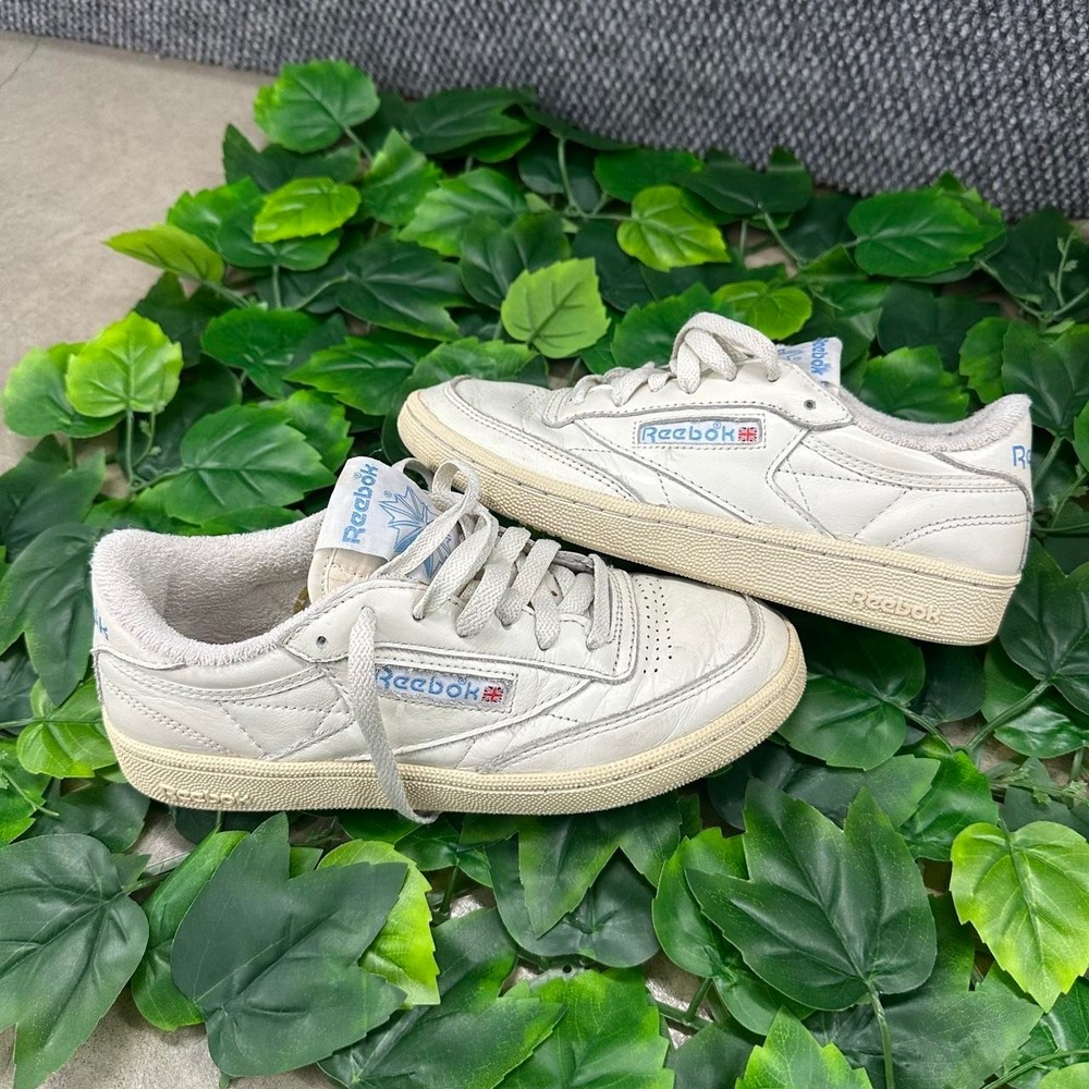 Vintage Reebok Club C 85 Leather Sneakers Off White Men's US 5 Women's 6.5